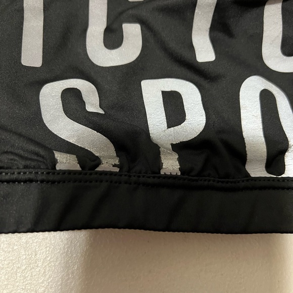 Victoria's Secret Black Sports Bra with White Lettering - Picture 3 of 8